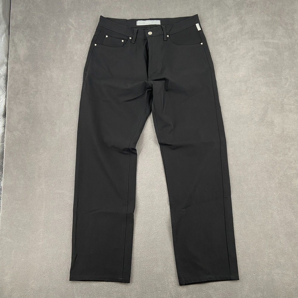 VTG Versace Jeans Mens 36 Black Denim Stretch Mid Rise Regular Fit Straight Leg